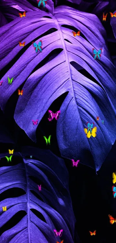 Vibrant purple leaves create a stunning mobile wallpaper design.