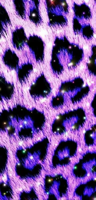 Vibrant purple leopard print wallpaper design.