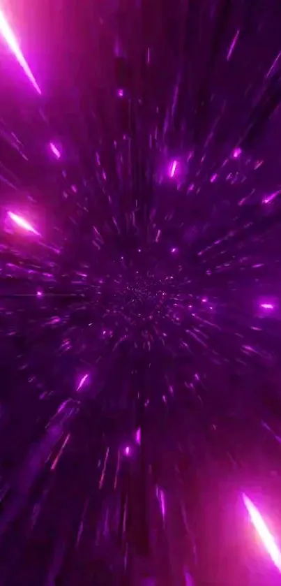 Purple light speed burst wallpaper with vibrant cosmic theme.