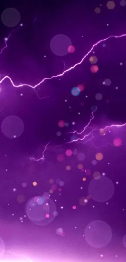 Electrifying purple lightning wallpaper for mobile.