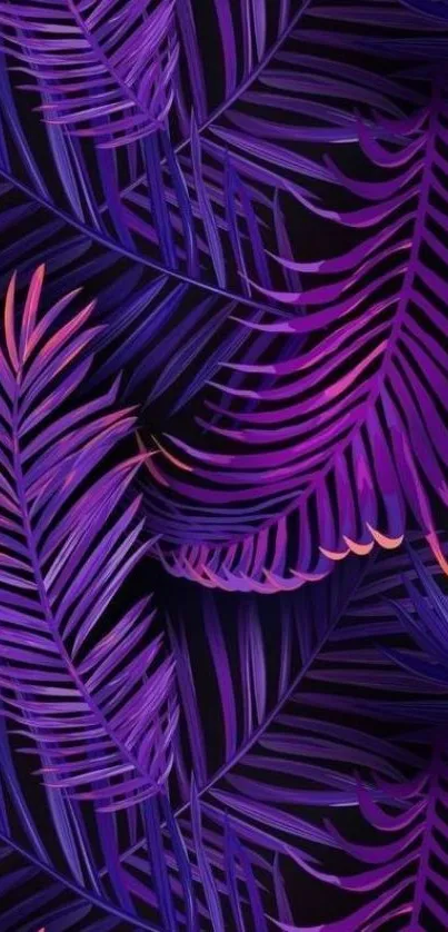 Vibrant purple palm leaf wallpaper for phones.