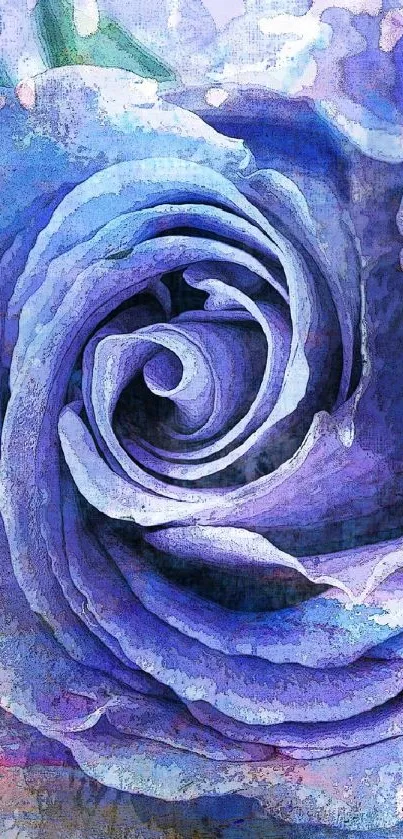 Vibrant purple rose art wallpaper with textured design.