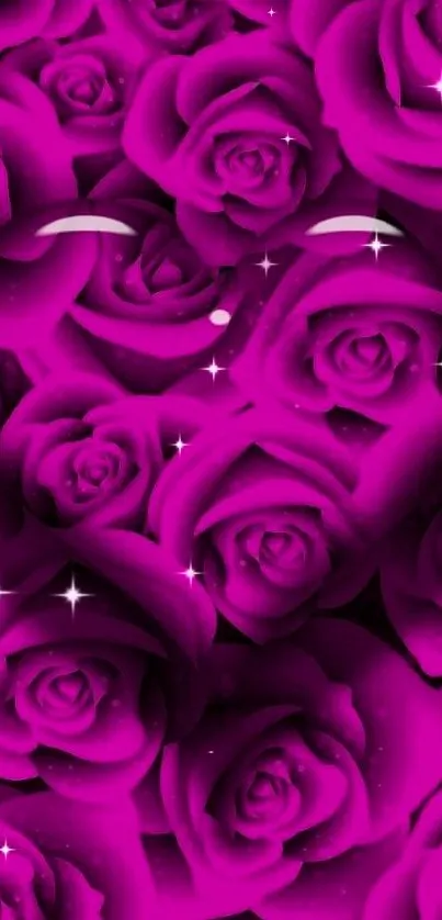 Vibrant purple rose design for mobile wallpaper.