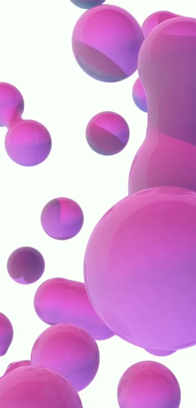 Vibrant 3D purple spheres on a light background wallpaper.