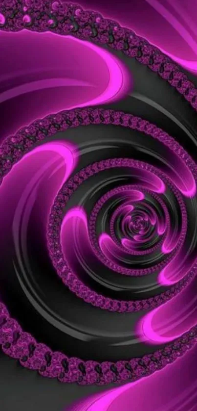 Intricate purple fractal spiral design wallpaper.