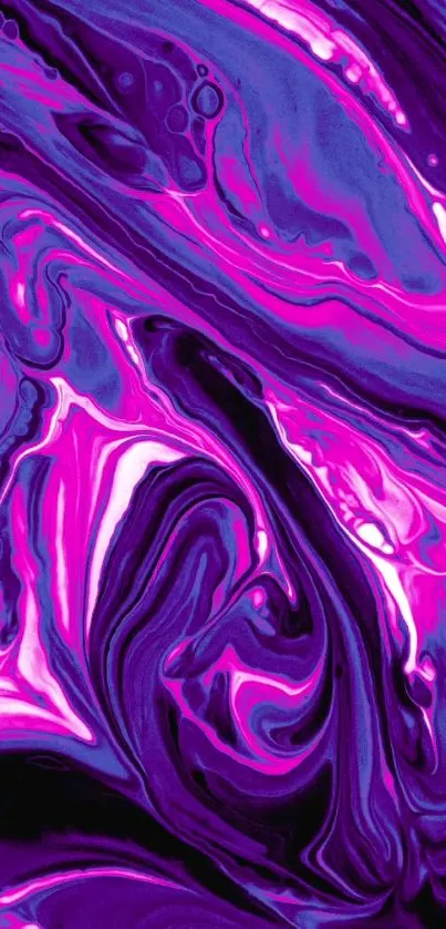 Vibrant abstract purple swirl wallpaper with pink accents.