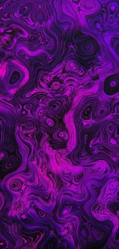 Vibrant purple swirl wallpaper with abstract patterns.