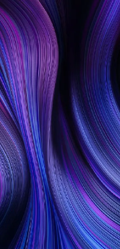 Vibrant purple and blue swirling abstract wallpaper.