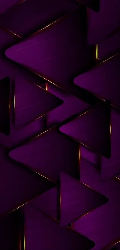 Purple triangular geometric pattern wallpaper.