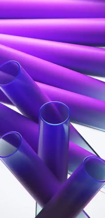 Abstract purple tubes on a modern wallpaper.