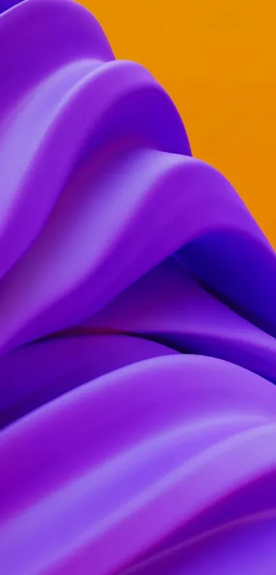 Vibrant purple and orange abstract waves wallpaper for phones.