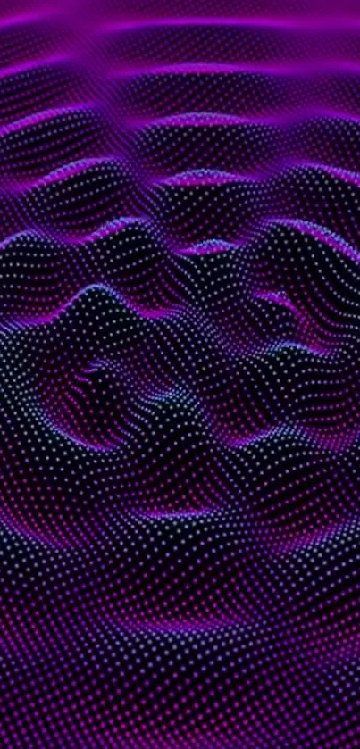 Abstract purple wave pattern wallpaper with vibrant digital art design.