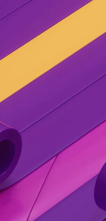 Abstract design with purple and yellow colors creating a vibrant pattern.