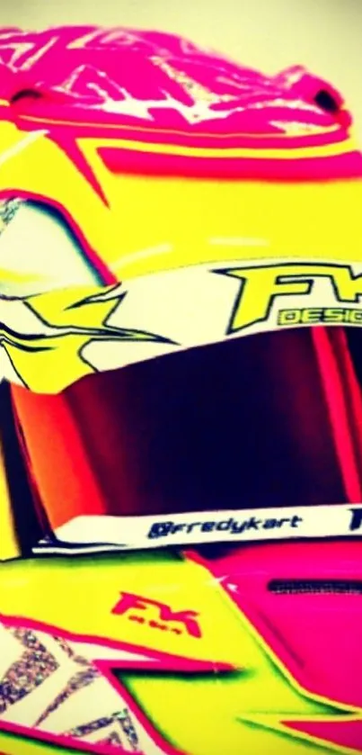 Colorful racing helmet with neon design