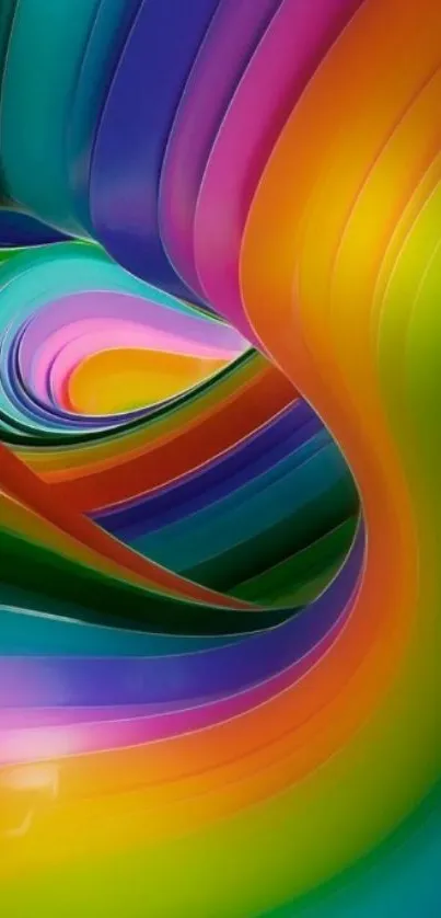 Vibrant rainbow abstract mobile wallpaper with fluid shapes and bright colors.