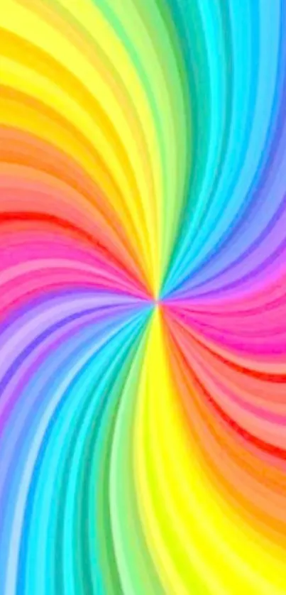 Vibrant rainbow abstract art wallpaper with swirling colors.