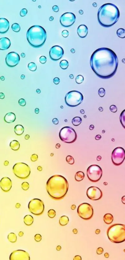 Vibrant rainbow bubble wallpaper with colorful gradient.