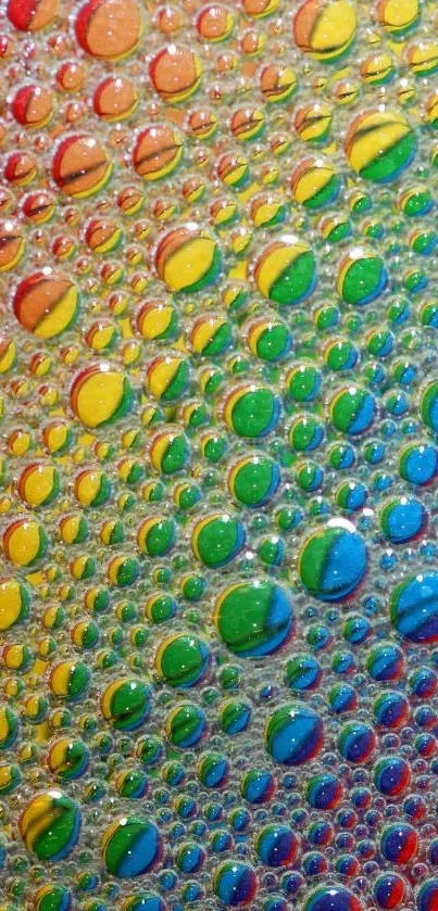 Vibrant rainbow bubbles creating a dynamic phone wallpaper.