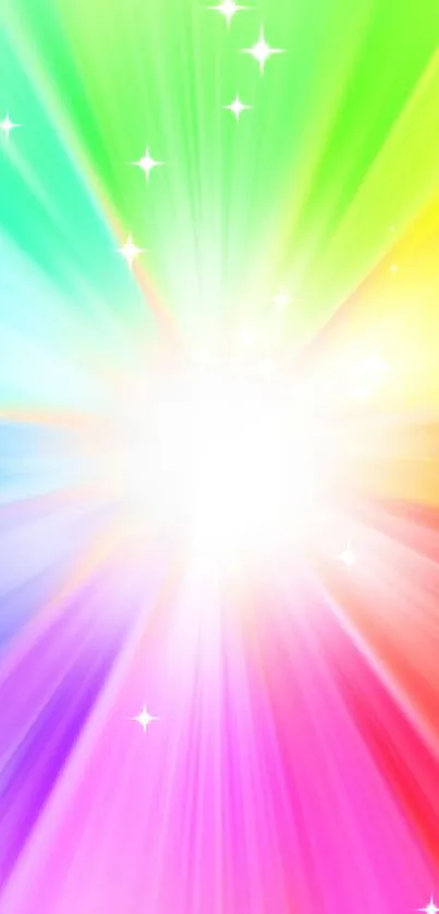 Vibrant rainbow burst wallpaper with dynamic colors.