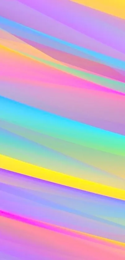 Vibrant rainbow gradient abstract mobile wallpaper with colorful stripes.