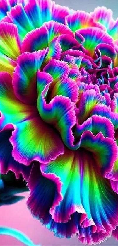 Vibrant rainbow-colored flower with multi-colored petals.
