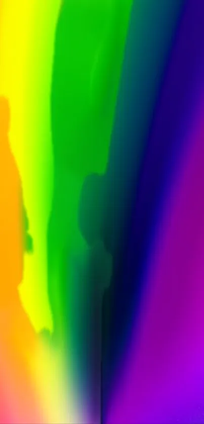 Vibrant phone wallpaper with rainbow gradient and dominant purple shade.