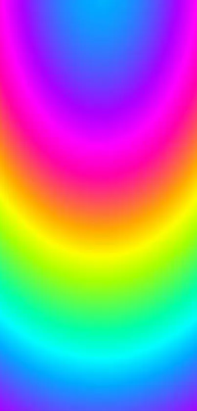 Vibrant rainbow gradient wallpaper in vivid pinks and blues for mobile screens.