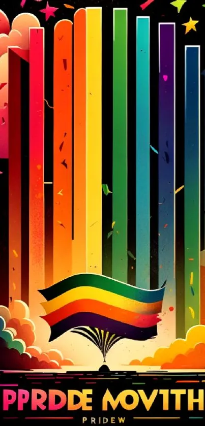 Vibrant rainbow wallpaper featuring diverse colors and a pride theme design.