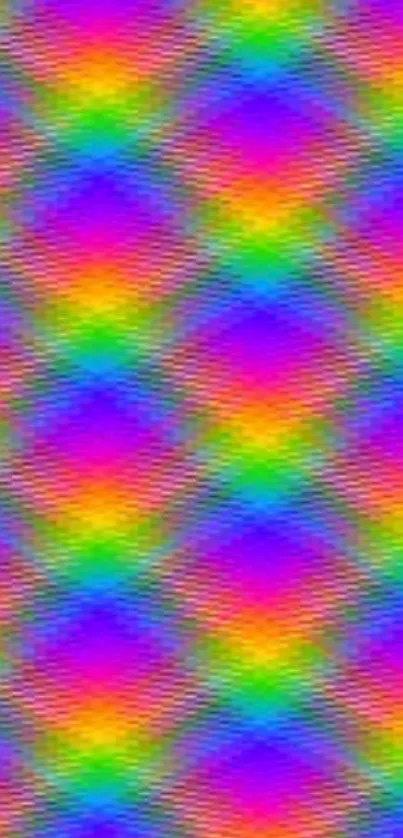 Vibrant mobile wallpaper with rainbow pattern.