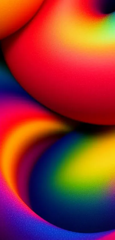 Vibrant rainbow abstract wallpaper with swirling patterns.