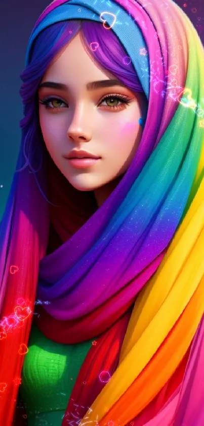 Vibrant rainbow portrait wallpaper for mobile.