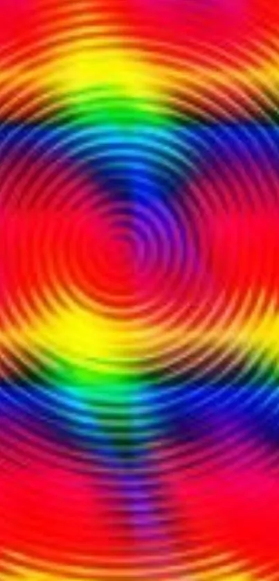 Colorful rainbow spiral wallpaper for mobile screens.