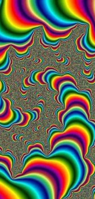 Vibrant rainbow spiral wallpaper with hypnotic pattern