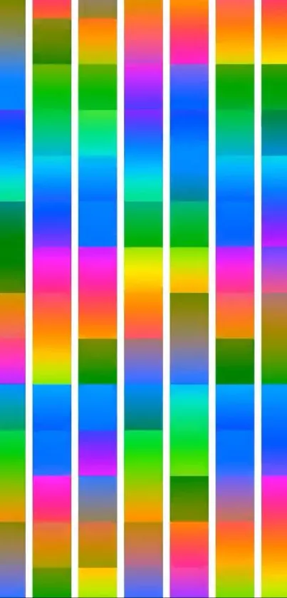 Vibrant rainbow striped phone wallpaper.