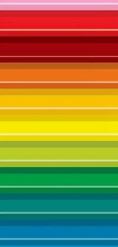 Bright horizontal rainbow stripes mobile wallpaper with vivid colors.