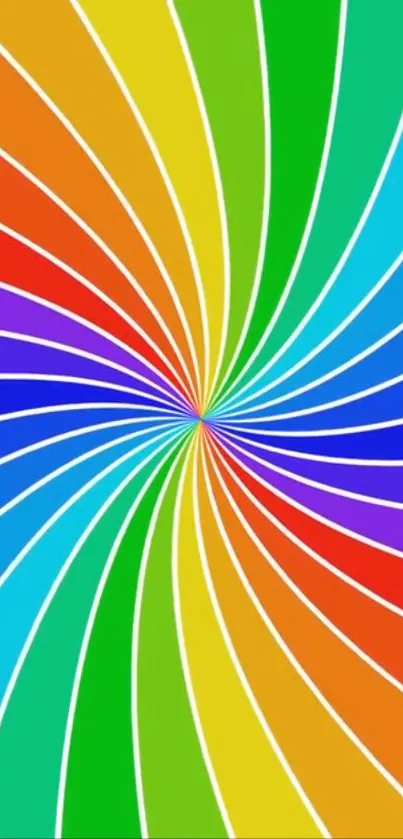 Vibrant rainbow swirl mobile wallpaper with dynamic colors.