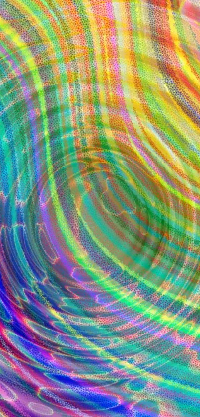 Vibrant rainbow swirl mobile wallpaper with dynamic colors.