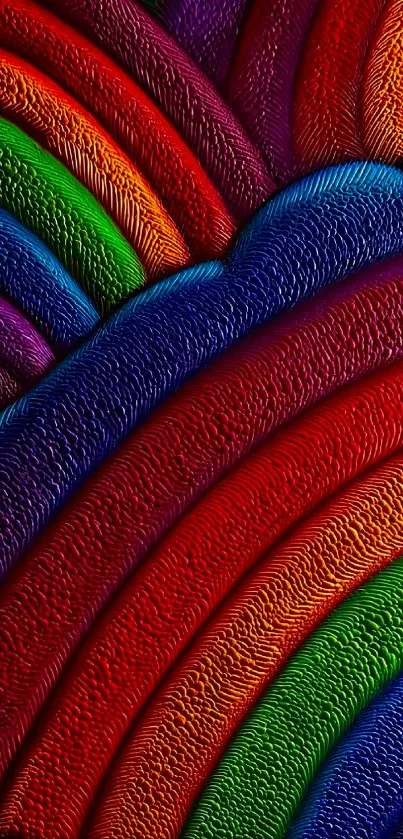 Vibrant rainbow textured wallpaper art with rich colors.