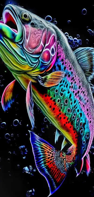 Vibrant rainbow trout with colorful scales.