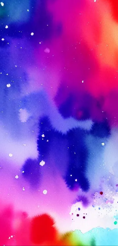 Vibrant abstract rainbow watercolor wallpaper for phones.