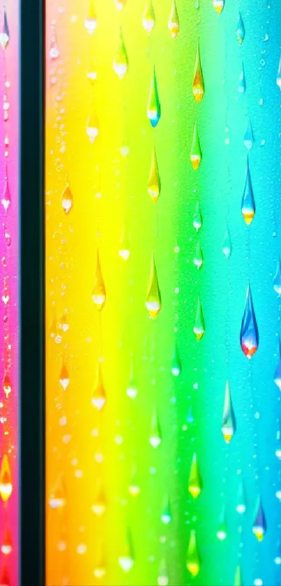 Vibrant rainbow waterdrop wallpaper for mobile devices.