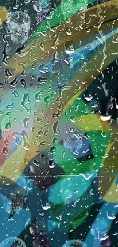 Vibrant abstract wallpaper with colorful raindrop design.