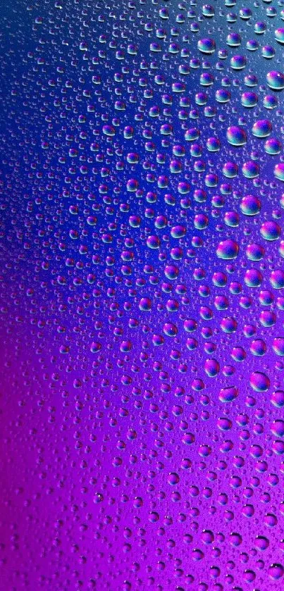 Purple and blue gradient wallpaper with water droplets.