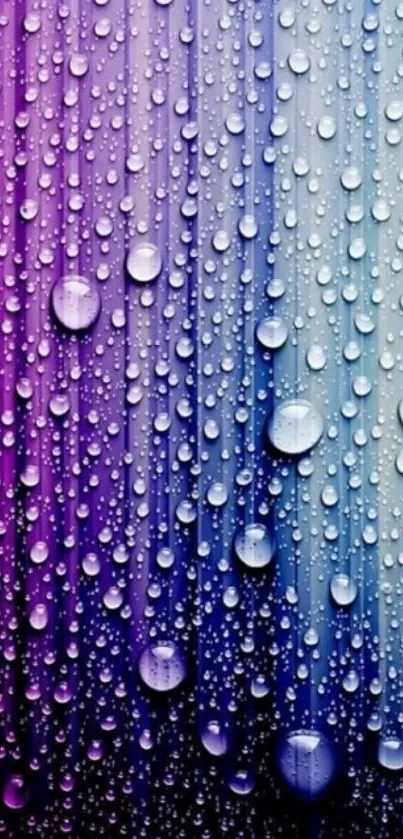 Vibrant purple and blue raindrop gradient wallpaper for mobile.