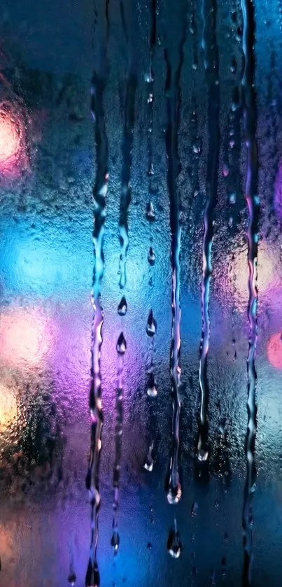 Raindrop effect with colorful lights wallpaper.