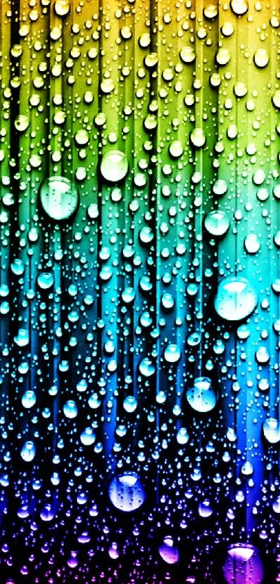 Colorful rainbow raindrop wallpaper for phone.