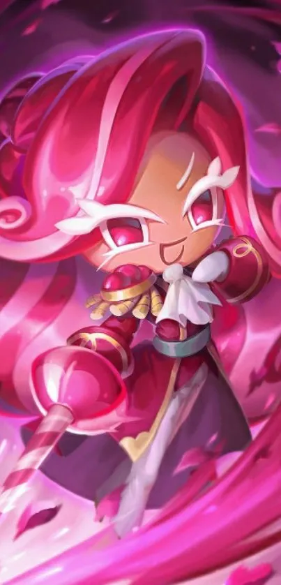 Raspberry-themed character design from Cookie Run Kingdom wallpaper.