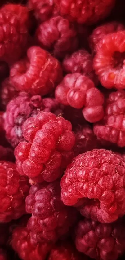 Close-up of vibrant red raspberries filling the entire screen.