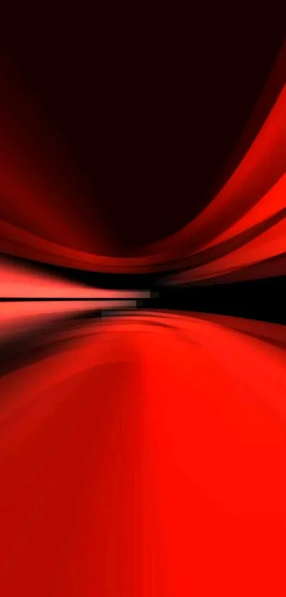 Vibrant red abstract mobile wallpaper with bold curves and dynamic design.