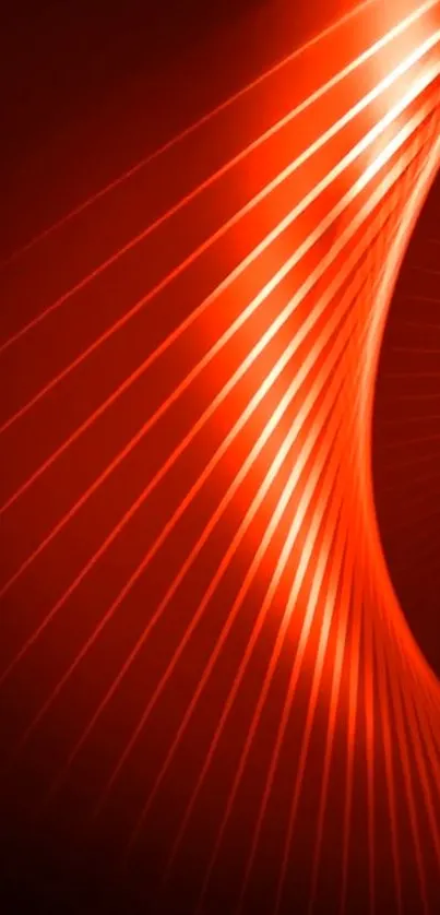 Vibrant red abstract phone wallpaper with dynamic lines.